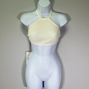 1017 ALYX 9SM Women's Size S White Knit Cropped Halter Top NWT